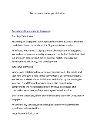 Recruitment landscape - infotics.co