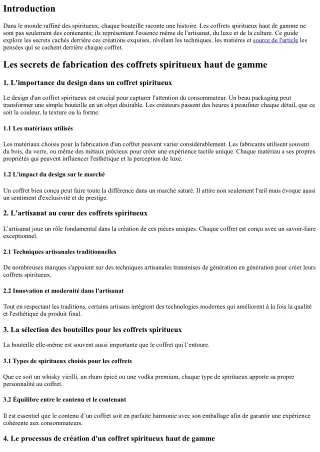 Les secrets de fabrication des coffrets spiritueux haut de gamme