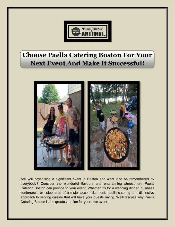 choose paella catering boston for your next event