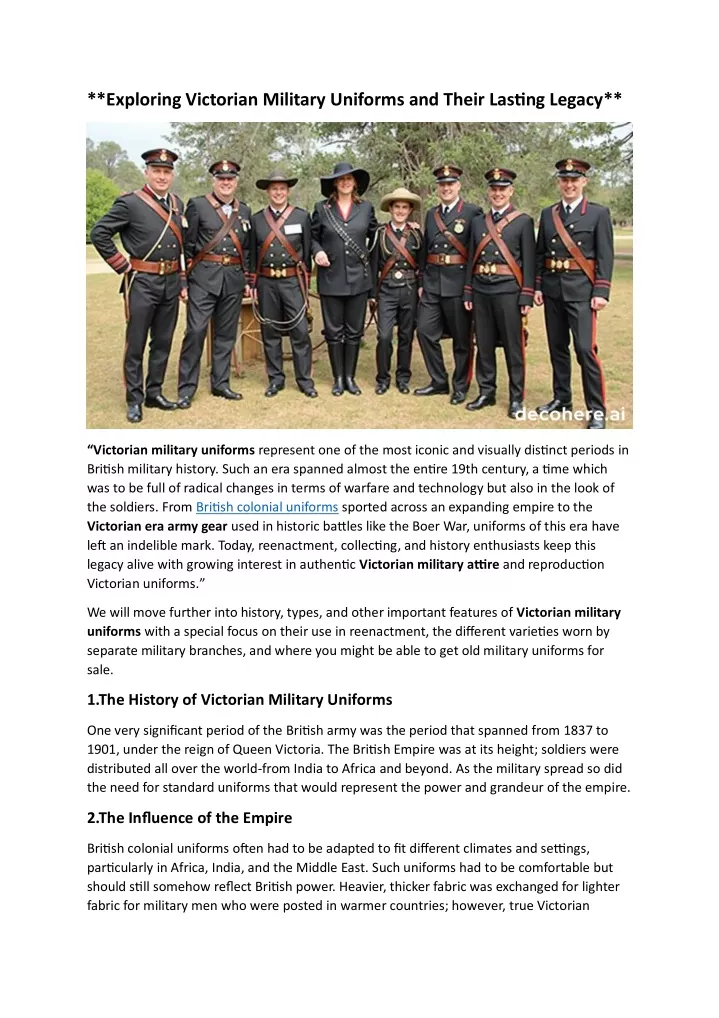 exploring victorian military uniforms and their