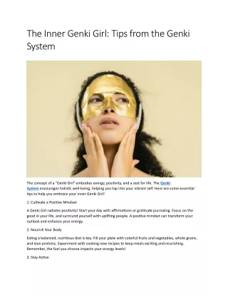 The Inner Genki Girl Tips from the Genki System