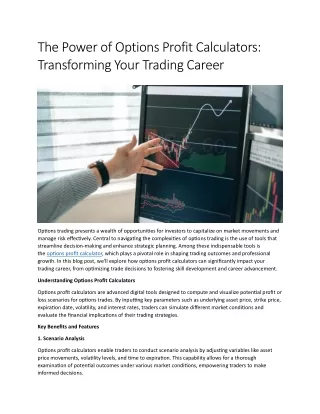 The Power of Options Profit Calculators