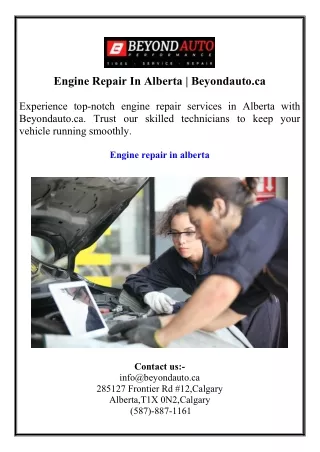 Engine Repair In Alberta  Beyondauto.ca