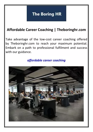 Affordable Career Coaching Theboringhr.com