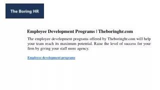 employee development programs theboringhr com