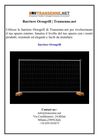 barriere orsogrill transenne net