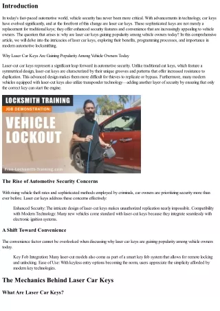 **Why Laser Car Keys Are Gaining Popularity Among Vehicle Owners Today**