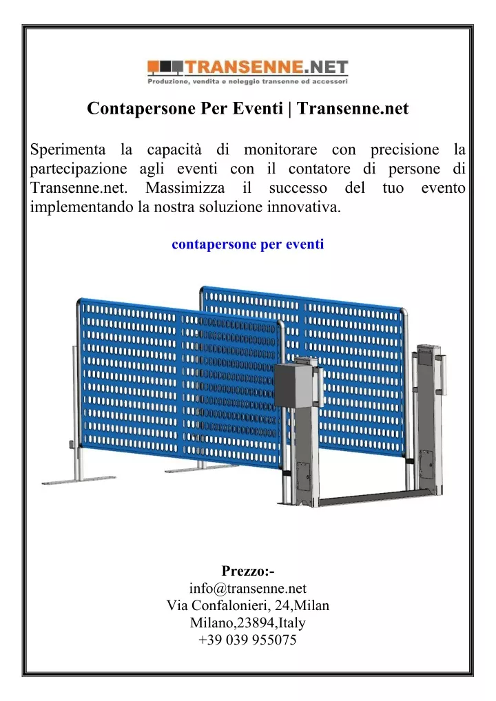 contapersone per eventi transenne net