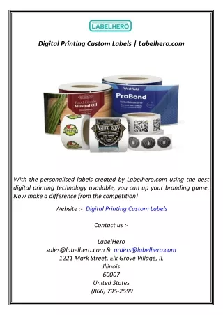 digital printing custom labels labelhero com