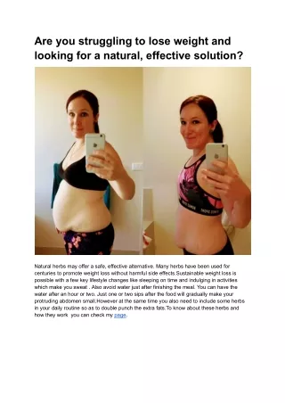 Are you struggling to lose weight and looking for a natural, effective solution?
