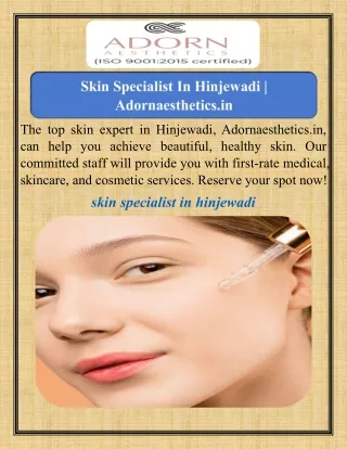 Skin Specialist In Hinjewadi   Adornaesthetics.in