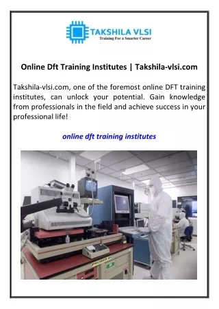 online dft training institutes takshila vlsi com
