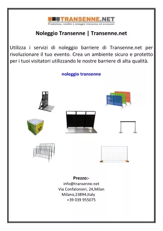 noleggio transenne transenne net