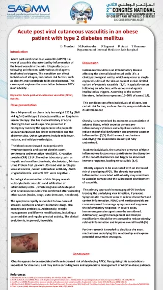 Acute post viral cutaneous vasculitis in an obese patient with type 2 diabetes mellitus
