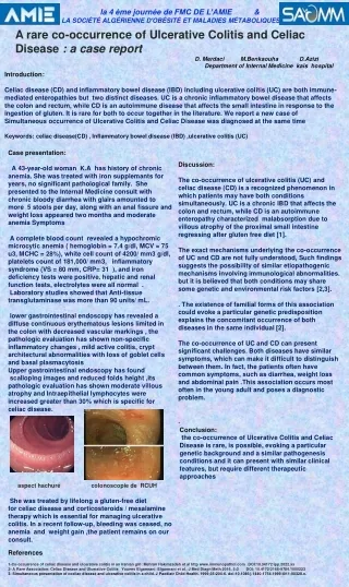 A rare co-occurrence of Ulcerative Colitis and Celiac Disease