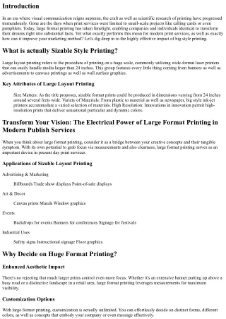 Transform Your Sight: The Energy of Large Format Printing in Modern Print Servic