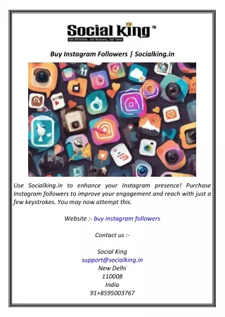 Buy Instagram Followers  Socialking.in