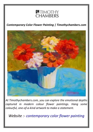Contemporary Color Flower Painting  Timothychambers.com