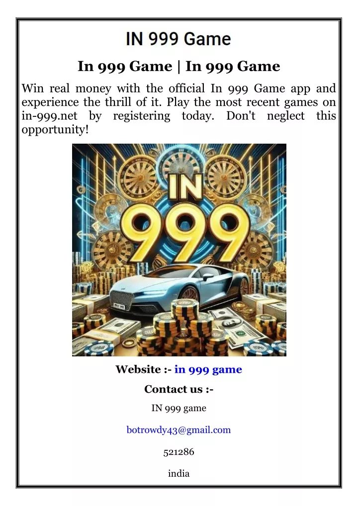 in 999 game in 999 game