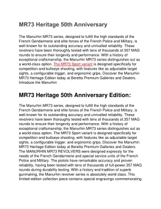 MR73 Heritage 50th Anniversary