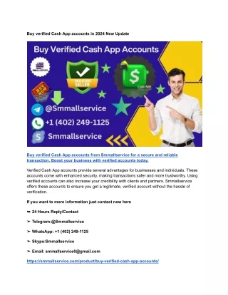 Buy verified Cash App accounts in 2024 New Update