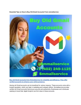 Essential Tips on How to Buy Old Gmail Accounts From smmallservice
