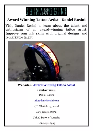 Award Winning Tattoo Artist  Daniel Rosini