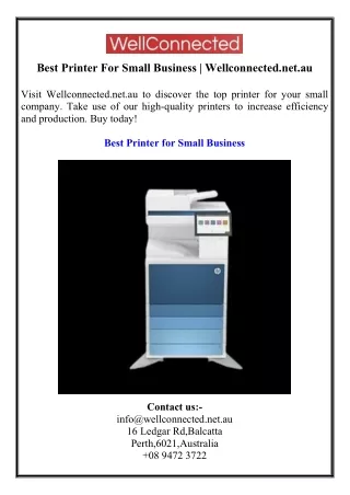 best printer for small business wellconnected
