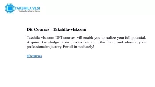 dft courses takshila vlsi com