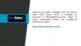 Garmin Open Array Radar For Sale   Marinebatteryco.store