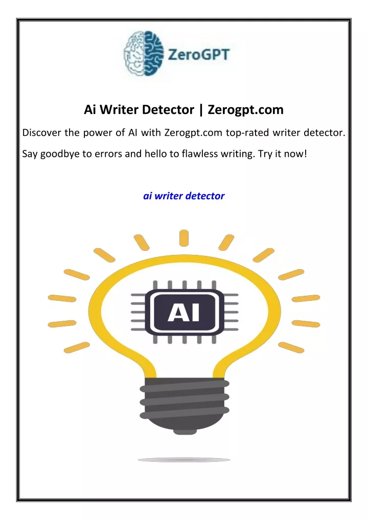 ai writer detector zerogpt com