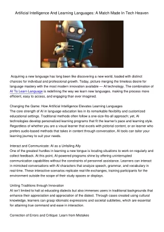 artificial intelligence and learning languages