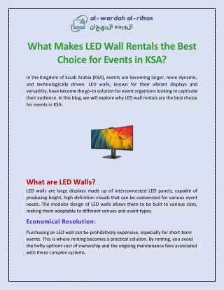 What Makes LED Wall Rentals the Best Choice for Events in KSA?