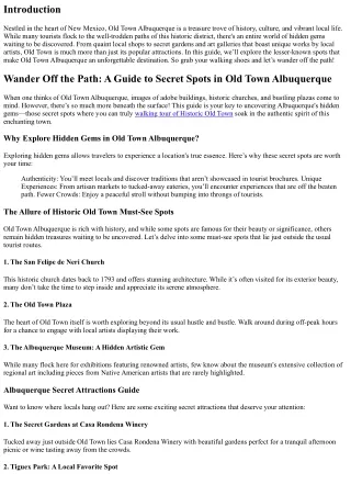Wander off the Path: A guide to secret spots in Old Town Albuquerque