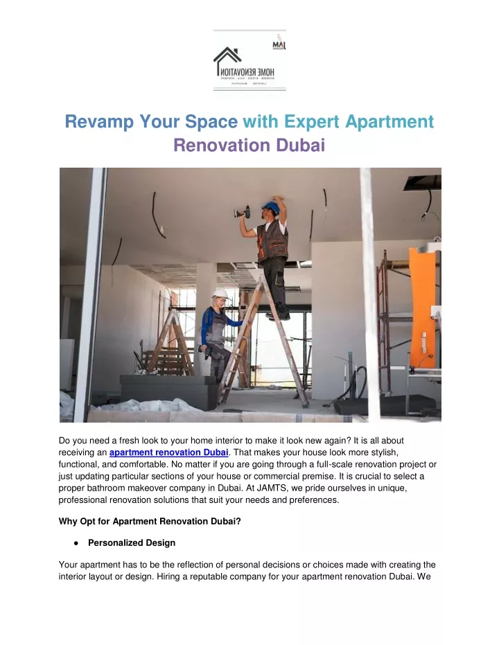 revamp your space with expert apartment