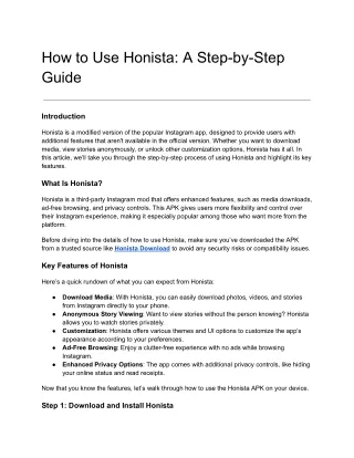 How to Use Honista_ A Step-by-Step Guide