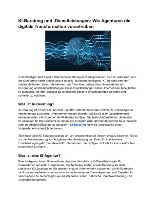 KI-Beratung und -Dienstleistungen_ Wie Agenturen die digitale Transformation vorantreiben