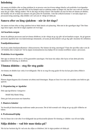 Sanera efter en lång sjukdom – när är det dags?