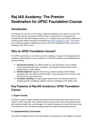 raj ias academy the premier destination for upsc foundation course