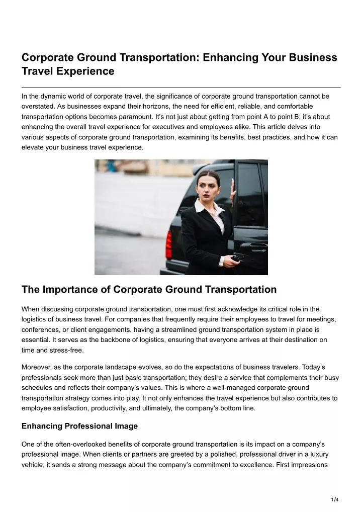 corporate ground transportation enhancing your