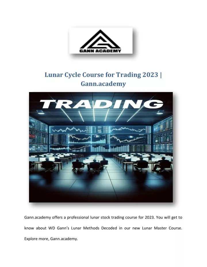 lunar cycle course for trading 2023 gann academy