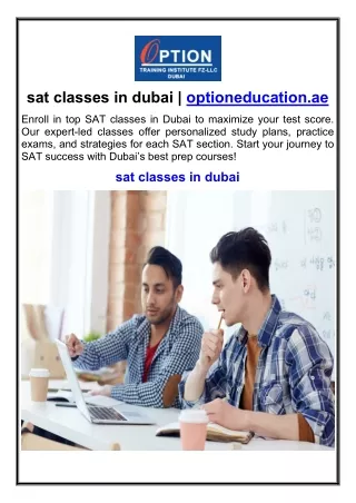 sat classes in dubai optioneducation ae