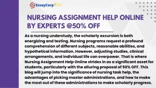 Nursing Assignment Help Online by Experts @50% OFF