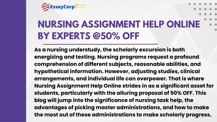 nursing assignment help online by experts @50 off