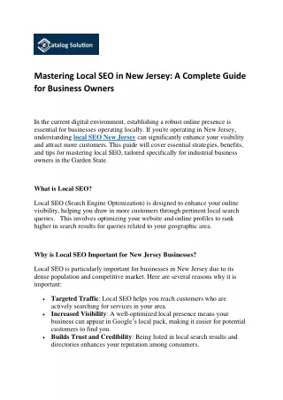 mastering local seo in new jersey a complete