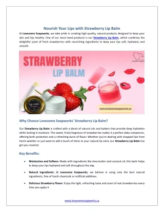 Nourish Your Lips with Strawberry Lip Balm