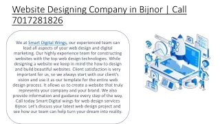 website designing company in bijnor call 7017281826