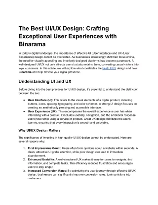 Elevating Experiences: The Best UI/UX Design Practices for 2024