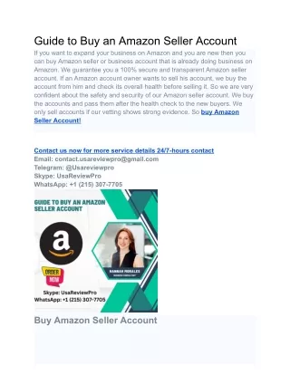 Guide to Buy an Amazon Seller Account