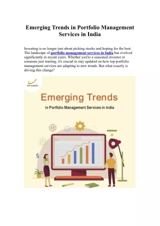 Emerging Trends in Portfolio Management Services in India